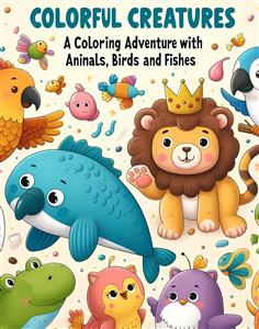 Colorful Creatures: A Coloring Adventure with Animals, Birds and Fishes