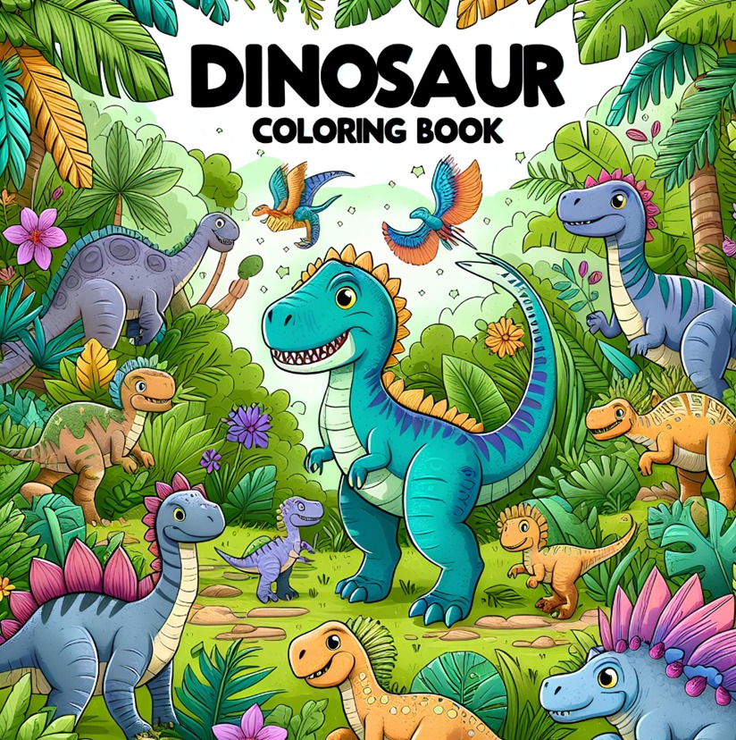 Dinosaur Coloring Book for Kids Jungle Fun: A Colorful and Creative Book for Kids, Prehistoric Lands within the Dino Universe