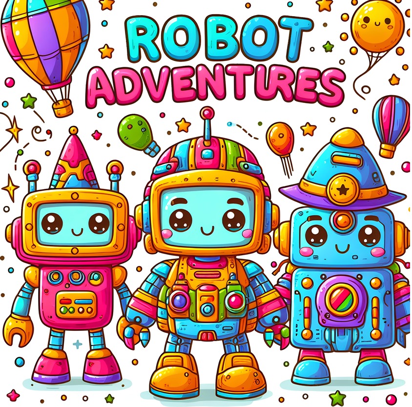 Robot Adventures: Fun and Easy Robot Coloring Book for Kids