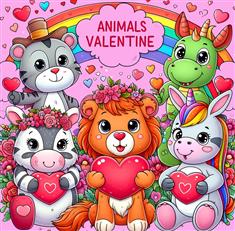 Animals Valentine: A Valentine’s Day Coloring Book for Toddlers between Cute Animals